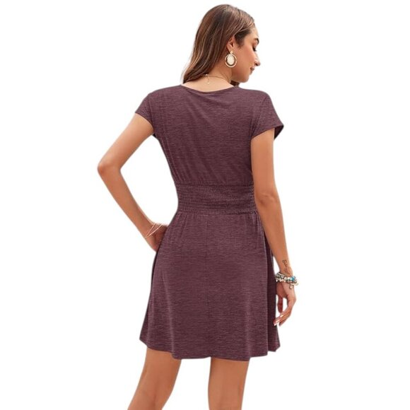 NEW MISFAY Smocked Dress with Pockets | Win Red - Picture 3 of 3